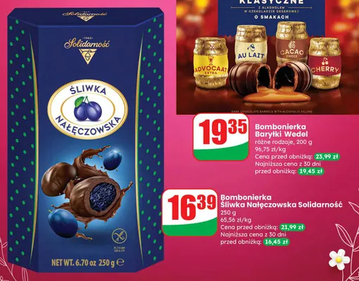 Bombonierka baryłki Wedel różne rodzaje promocja w Dino