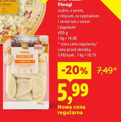 Pierogi z serem i jagodami Chef Select promocja w Lidl