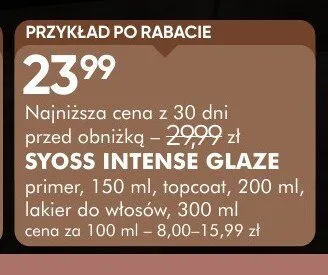 Topcoat do włosów Syoss Intense Glaze promocja w Super-Pharm