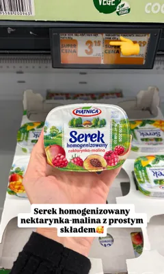 Serek homogenizowany Piątnica nektarynka-malina promocja w Biedronka