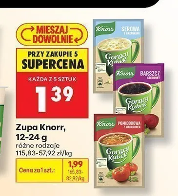 Zupa Knorr Gorący Kubek pomidorowa z makaronem promocja w Biedronka