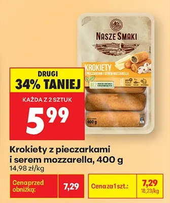 Krokiety z pieczarkami i serem mozzarella Nasze Smaki promocja w Biedronka