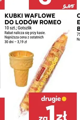 Kubki waflowe do lodów Romeo promocja w Stokrotka