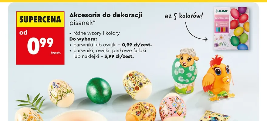 Barwniki lub owijki do dekoracji pisanek promocja w Biedronka