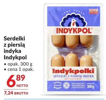 Serdelki z piersią indyka Indykpol promocja w Makro