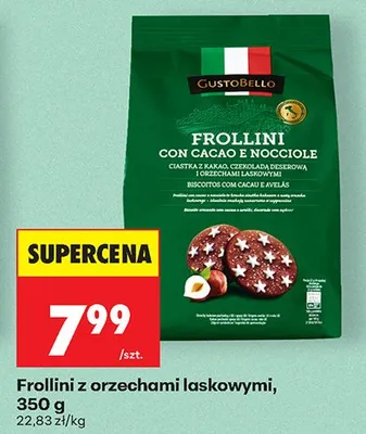 Frollini con cacao e nocciole ciastka z kakao czekoladą deserową i orzechami laskowymi promocja w Biedronka