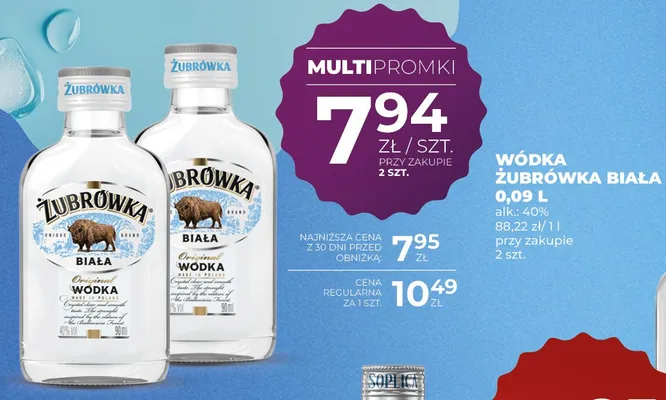 Wódka Żubrówka Biała 40% promocja w Duży Ben