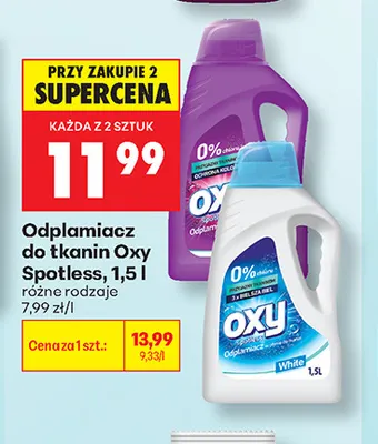 Odplamiacz do tkanin Oxy Spotless promocja w Biedronka