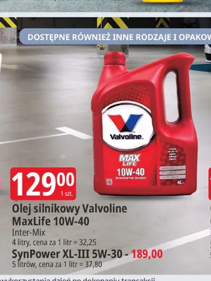 Olej silnikowy Valvoline SynPower XL-III 5W-30 promocja w Leclerc