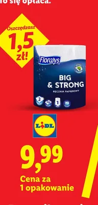 Ręcznik papierowy Big & Strong 3-warstwowy Floralys promocja w Lidl