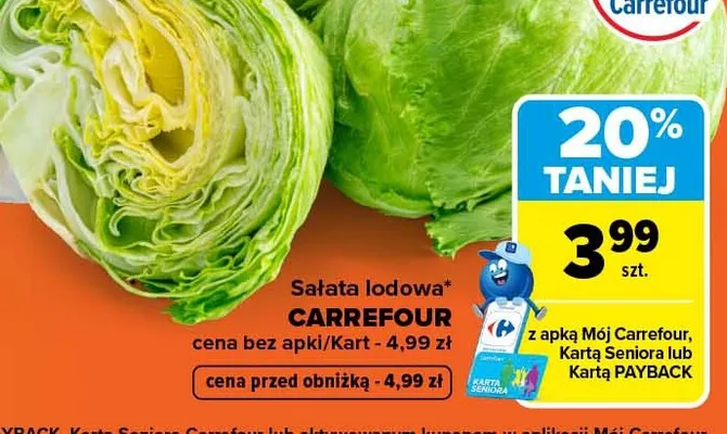 Sałata lodowa Carrefour promocja w Carrefour Market