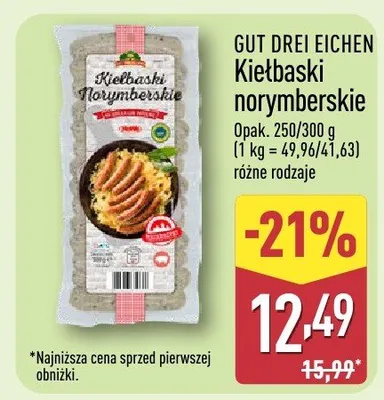 Kiełbaski norymberskie promocja w Aldi