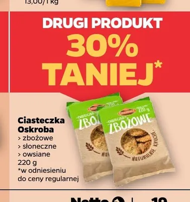 Ciasteczka owsiane Oskroba promocja w Netto