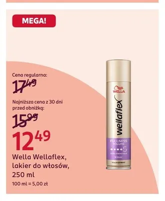 Lakier do włosów Wella Wellaflex Fullness Volume promocja w Rossmann