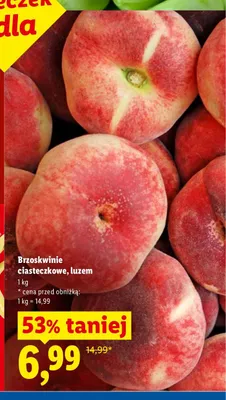 Brzoskwinie ciasteczkowe luzem promocja w Lidl
