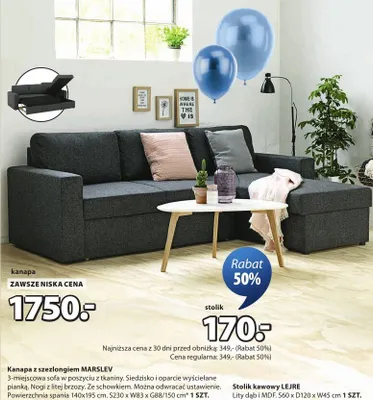 Kanapa z szezlongiem MARSLEV promocja w Jysk