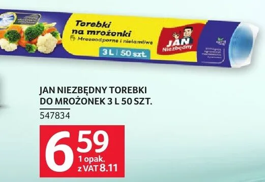 Torebki do mrożonek Jan Niezbędny 3l 50szt. promocja w Selgros