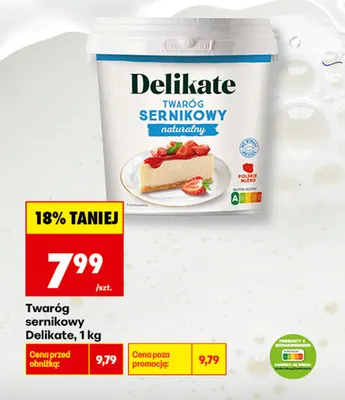 Twaróg sernikowy Delikate promocja w Biedronka