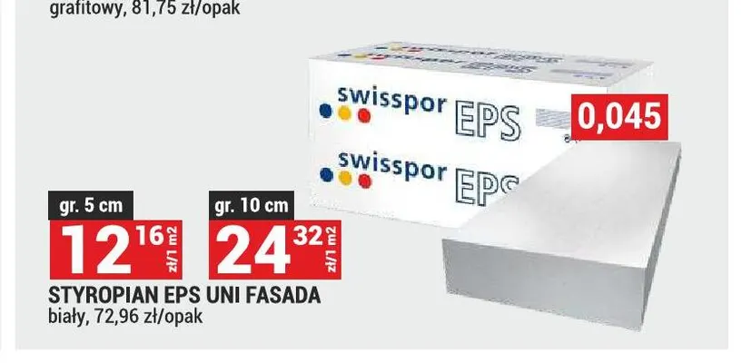 Styropian EPS Uni Fasada biały Swisspor 5 cm promocja w Merkury Market