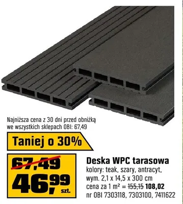 Deska WPC tarasowa promocja w OBI