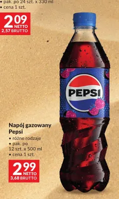 Napój gazowany Pepsi o smaku malinowym promocja w Makro