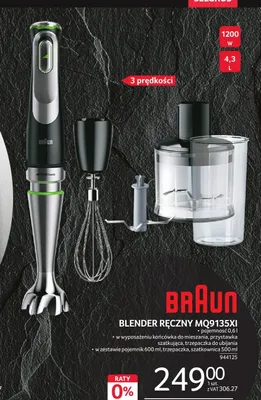 Blender ręczny BRAUN MQ9135XI 1200W 3 prędkości promocja w Selgros