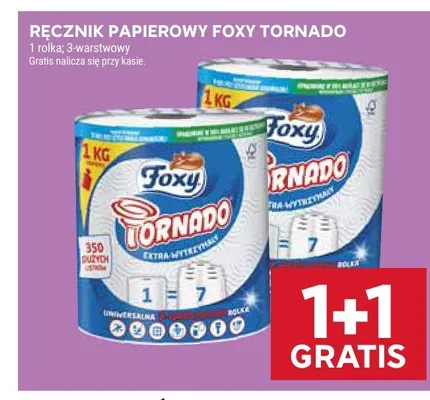 Ręcznik papierowy Foxy Tornado 3-warstwowy promocja w Stokrotka