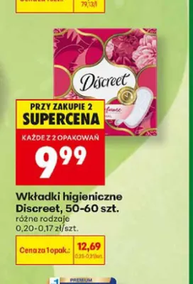 Wkładki higieniczne Discreet promocja w Biedronka