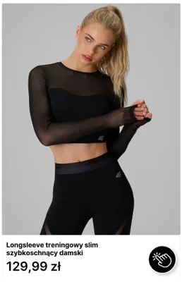 Longsleeve treningowy slim szybkoschnący damski 4F promocja w 4F