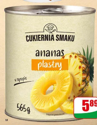Ananas w puszce Cukiernia Smaku plastry w syropie promocja w Dino