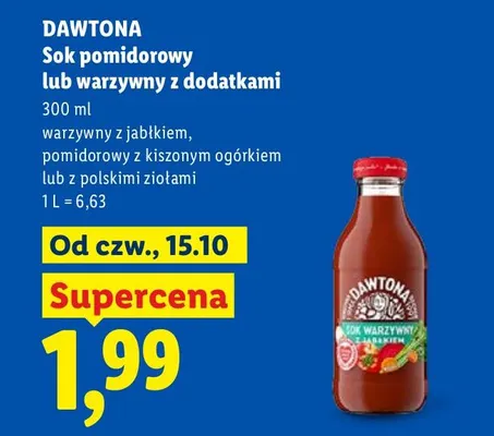 Sok warzywny z jabłkiem Dawtona promocja w Lidl