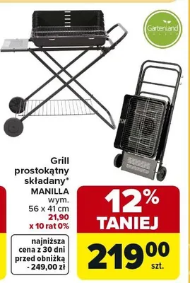 Grill prostokątny składany promocja w Carrefour