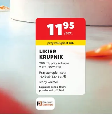 Likier Krupnik słony karmel promocja w Stokrotka