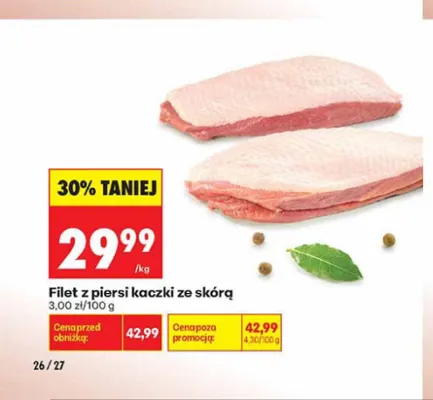 Filet z piersi kaczki ze skórą promocja w Biedronka