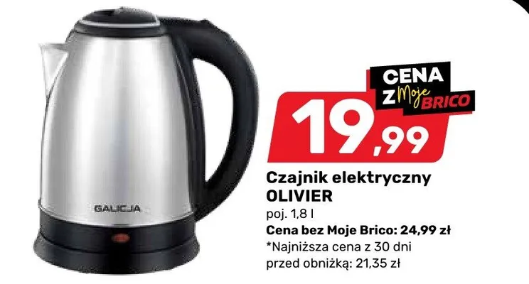 Czajnik elektryczny Olivier promocja w Bricomarche