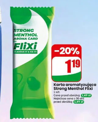 Karta aromatyzująca Strong Menthol Flixi promocja w Dino