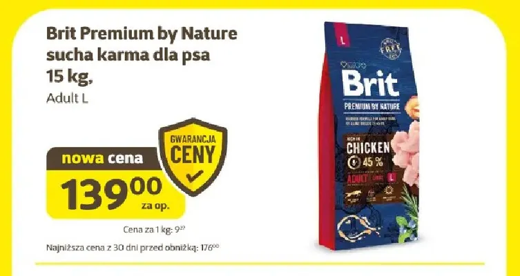 Brit Premium by Nature sucha karma dla psa Adult L promocja w Super Zoo
