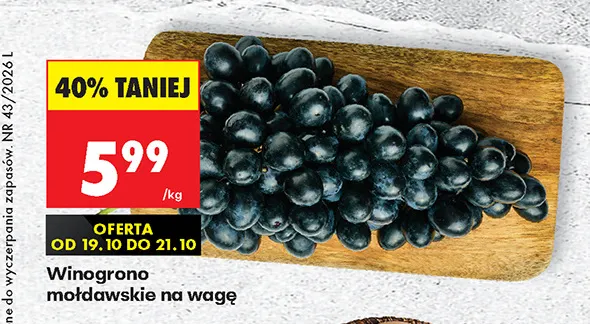 Winogrona na wagę promocja w Biedronka