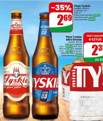 Piwo Tyskie Gronie promocja w Dino