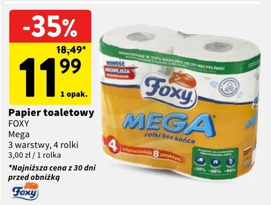 Papier toaletowy FOXY Mega promocja w Intermarche