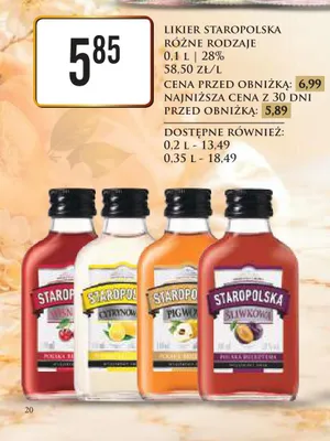 Likier Staropolska Wiśniowa promocja w Dino