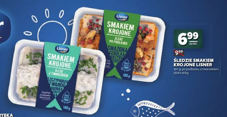 Śledzie Smakiem Krojone Lisner z twarożkiem promocja w Stokrotka