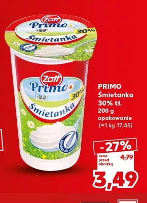 Śmietanka Primo Zott 30% promocja w Kaufland