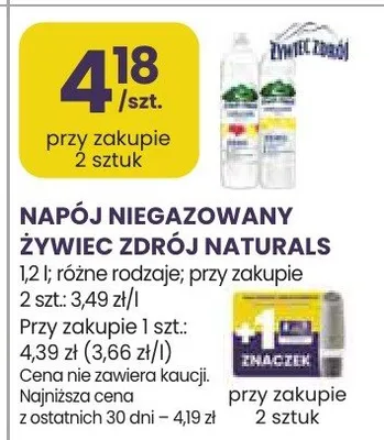 Napój niegazowany żywiec Zdrój Naturals promocja w Stokrotka