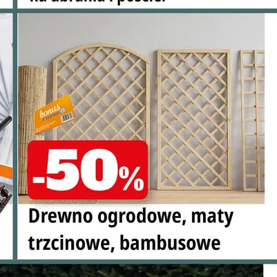 Drewno ogrodowe maty trzcinowe bambusowe promocja w Leclerc