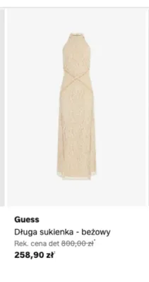 Długa sukienka Guess beżowa promocja w Lounge by Zalando