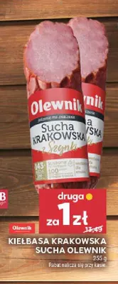 Kiełbasa krakowska sucha Olewnik promocja w Stokrotka