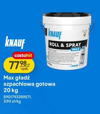 Max gładź szpachlowa gotowa promocja w Castorama