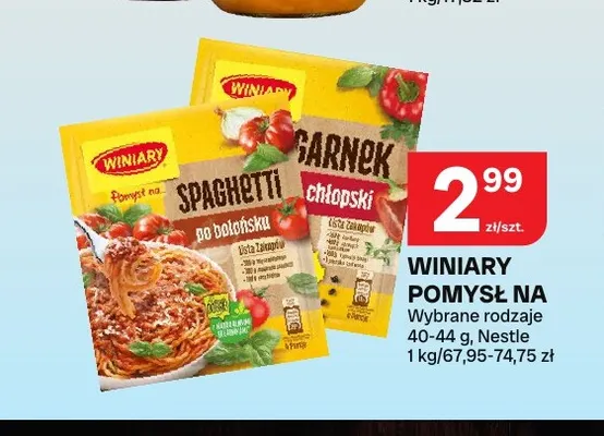 Winiary Pomysł na Spaghetti po bolońsku promocja w Chorten