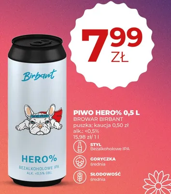 Piwo Hero% bezalkoholowe IPA promocja w Duży Ben